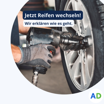 Autoreifen wird in der Werkstatt gewechselt.
