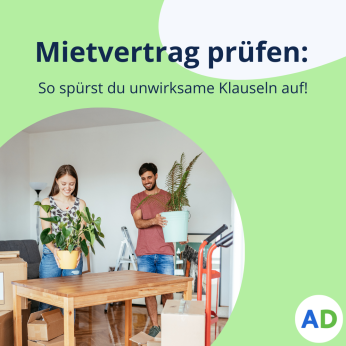 Bevor man in eine neue Wohnung zieht, sollte man unbedingt den Mietvertrag überprüfen. 