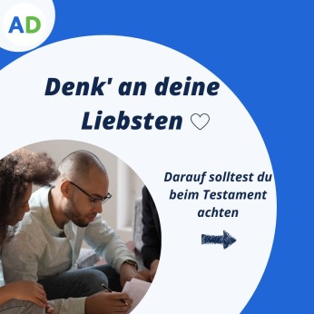 Ein Testament zu erstellen kann auch in jungen Jahren schon sehr sinnvoll sein. Worauf Sie dabei achten sollten, erfahren Sie hier. 