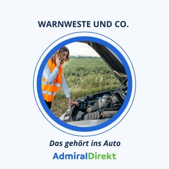 Frau mit Rettungsweste kontrolliert die Motorhaube.